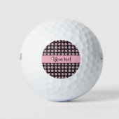 Glitzy Sparkly Lila Glitter Buttonnen Golfballen (Voorkant)