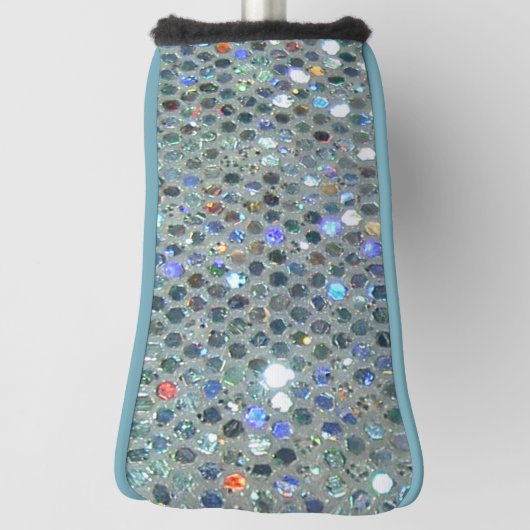 Glitzy Sparkly Silver Glitter Bling Golfheadcover (Draai 90)