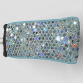 Glitzy Sparkly Silver Glitter Bling Golfheadcover (Voorkant)