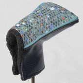 Glitzy Sparkly Silver Glitter Bling Golfheadcover (3/4 voorkant)