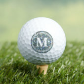 Glitzy Sparkly Silver Glitter Bling Monogram Golfballen (Insitu Shirt)