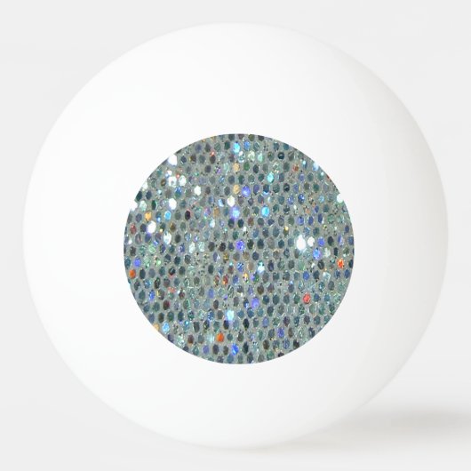 Glitzy Sparkly Silver Glitter Bling Pingpongbal (Voorkant)