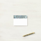 Glitzy Sparkly Silver Glitter Bling Post-it® Notes (Op bureau)