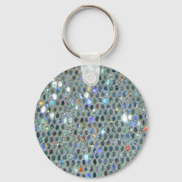 Glitzy Sparkly Silver Glitter Bling Sleutelhanger