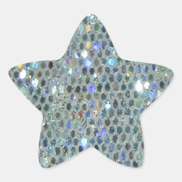 Glitzy Sparkly Silver Glitter Bling Ster Sticker
