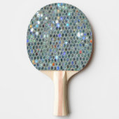 Glitzy Sparkly Silver Glitter Bling Tafeltennisbatje (Voorkant)