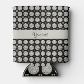 Glitzy Sparkly Silver Glitter Buttonnen Blikjeskoeler (Voorkant)