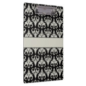 Glitzy Sparkly Silver Glitter Damask Klembord (Rechts)