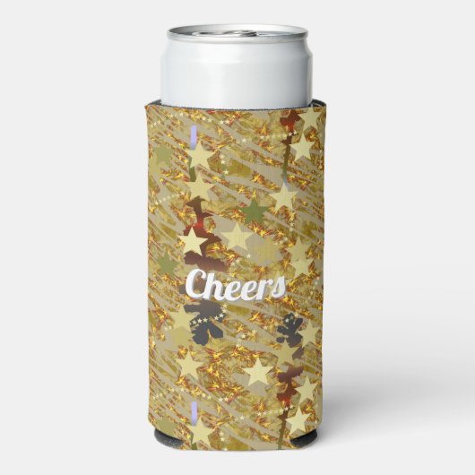 Glitzy Sprakling Any Age Birthday Abstract Pattern Seltzer Blikjeskoeler (Seltzer Achterkant)