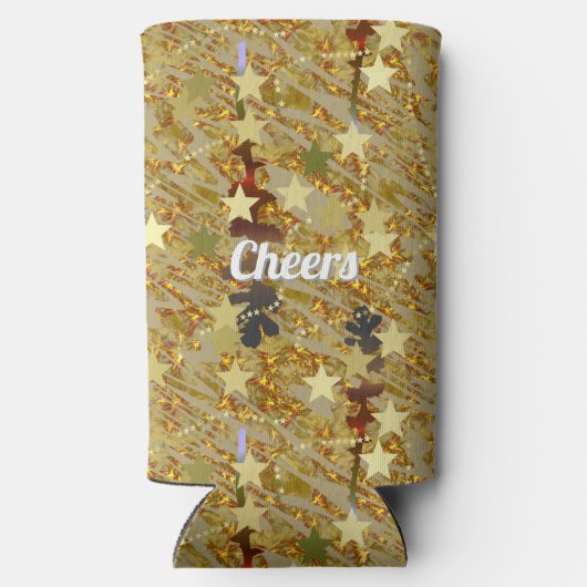 Glitzy Sprakling Any Age Birthday Abstract Pattern Seltzer Blikjeskoeler (Achterkant)