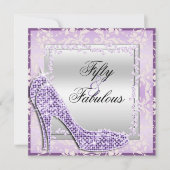 Glitzy Stilettos, Diamonds & Damask Fabulous 50 Kaart (Voorkant)