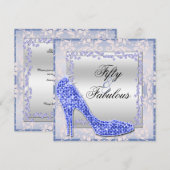 Glitzy Stilettos, Diamonds & Damask Fabulous 50 Kaart (Voorkant / Achterkant)