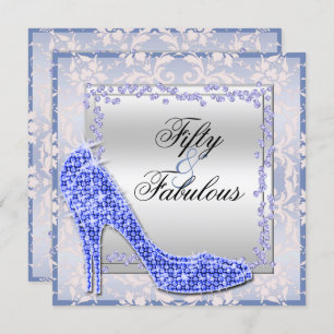 Glitzy Stilettos, Diamonds & Damask Fabulous 50 Kaart