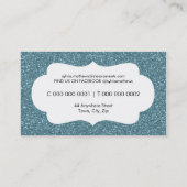 GLITZY VISITEKAARTJE sprankelend glitter bord blau (Achterkant)