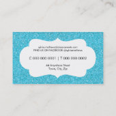 GLITZY VISITEKAARTJE sprankelend glitter turquoise (Achterkant)