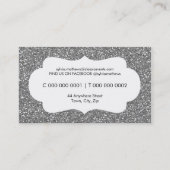 GLITZY VISITEKAARTJE sprankelend glitterzilver (Achterkant)