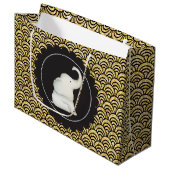 Glitzy white elephant party bag large cadeautasje (Voorkant Gekanteld)