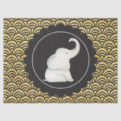 Glitzy white elephant tissuepapier (Voorkant)