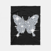Glitzy zilverspargel diamantvlinder fleece deken (Voorkant)