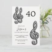 Glitzy Zwart Muzieknoten Verjaardag Kaart (Staand voorkant)