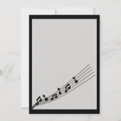 Glitzy Zwart Muzieknoten Verjaardag Kaart (Achterkant)