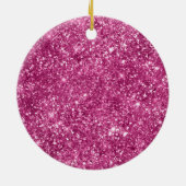 Glitzy Zwart Wimpers Roze Marmer Glitter Keramisch Ornament (Achterkant)