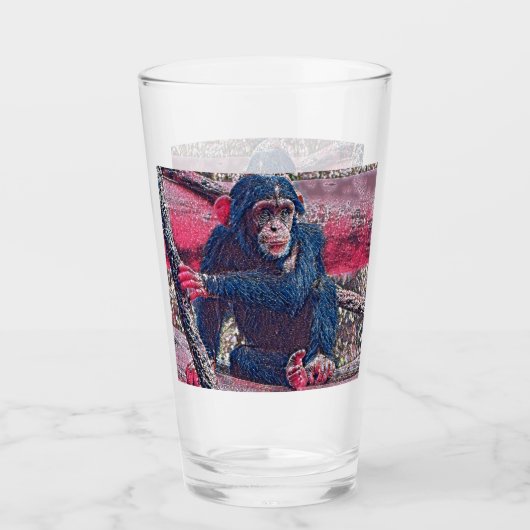 GlitzyAnimal_Chimpanzee_001 Glas (Voorkant)