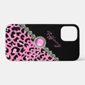 Glitzzy Pink Jaguar Print iPhone Case-Mate iPhone Case (Achterkant (horizontaal))