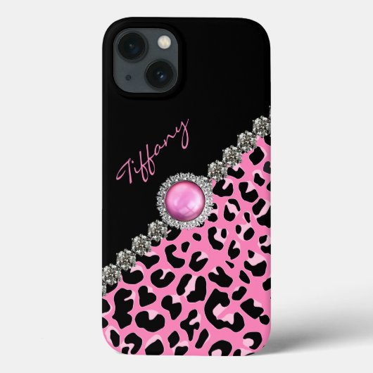 Glitzzy Pink Jaguar Print Samsung Note 4 Hoesje (Achterkant)