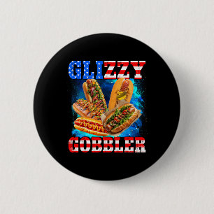 Glizzy Gobbler Grappige Hotdog 4 juli Bbq Patriott Ronde Button 5,7 Cm