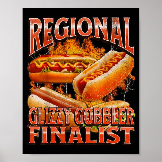 Glizzy Gobbler Grappige Wiener Hotdog Meme Bootleg Poster (Voorkant)