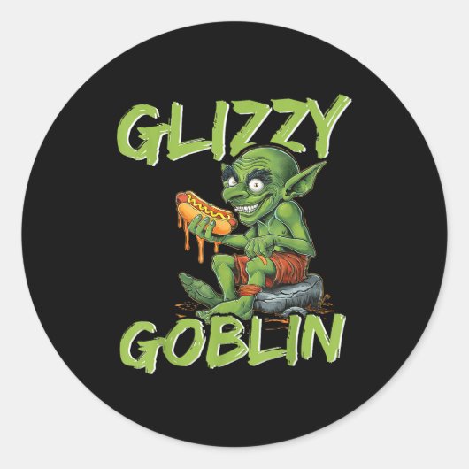 Glizzy Goblin Funny Glizzy Gobbler Hot Dog Lover  Ronde Sticker (Voorkant)