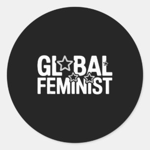 Globaal Feministisch Gelijkheid Empowerment Protes Ronde Sticker