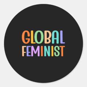 Globaal Feministische Gelijkheid Empowerment Werel Ronde Sticker