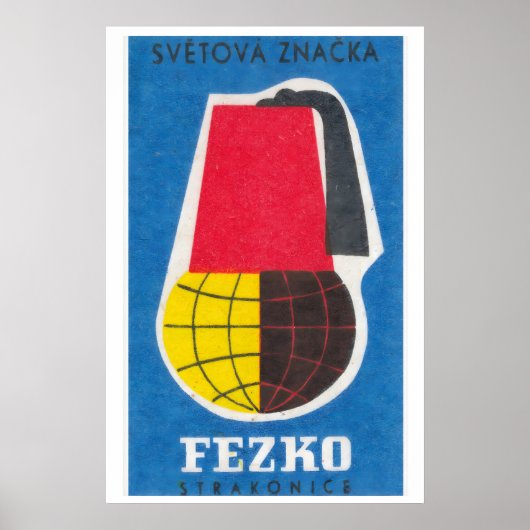 Globaal Fez Hoed - Matchbox Print - Esthetische Mu (Voorkant)
