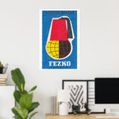 Globaal Fez Hoed - Matchbox Print - Esthetische Mu (Thuiskantoor)