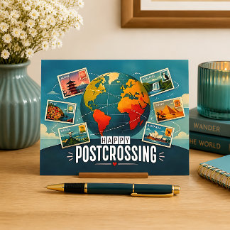 Globaal Gelukkig Postcrossing Briefkaart