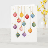 Globaal Kerstbal Kaart (Gele Bloem)