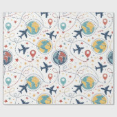 Globaal reisvliegpatroon (1) cadeaupapier (Vlak)