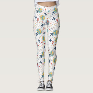 Globaal Reisvliegtuigpatroon (1) Leggings