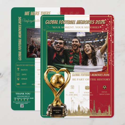 Globaal Voetbalherinneringen 2026 Kaarten (Voorkant / Achterkant)