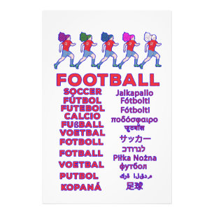 Globaal Vrouwenvoetbal Meertalige Namen Sportfan Foto Afdruk