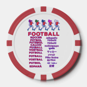 Globaal Vrouwenvoetbal Meertalige Namen Sportfan Poker Chips