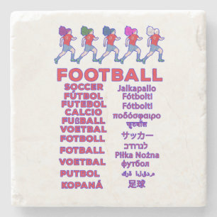Globaal Vrouwenvoetbal Meertalige Namen Sportfan Stenen Onderzetter