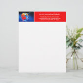 Globaal Zakelijk Wereldbol Briefhoofd Sjabloon (Staand voorkant)