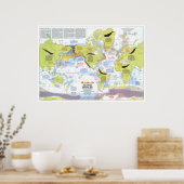 " Global: 1976 - Wale der Welt Wanderkarte ... Poster (Keuken)