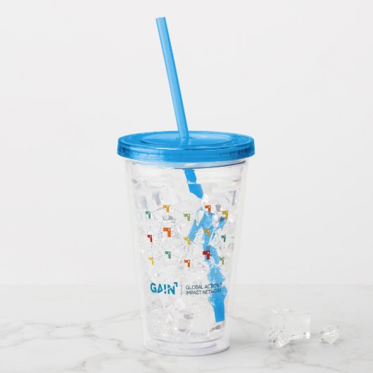 Global Action and Impact Network GAIN Tumbler Acryl Drinkbeker (Voorkant ijs)