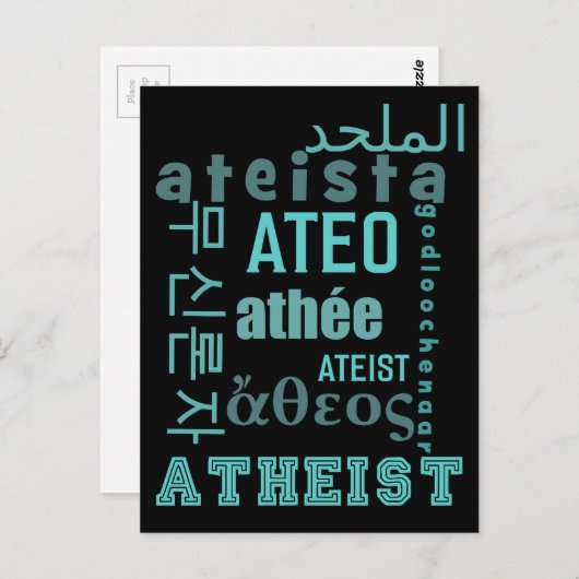Global Atheists Briefkaart (Voorkant / Achterkant)