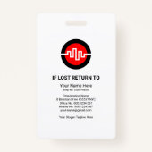 Global Blue Curvating Waves Press Photo Template Badge (Achterkant)