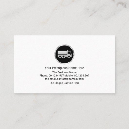 Global Blue Layers Silver Truck Logistics Driver Visitekaartje (Achterkant)